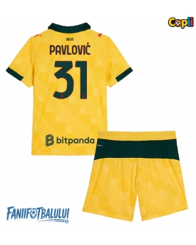 AC Milan Strahinja Pavlovic #31 Echipament de Fotbal Replică 2025-26 Copii Treilea (+ Șorturi)